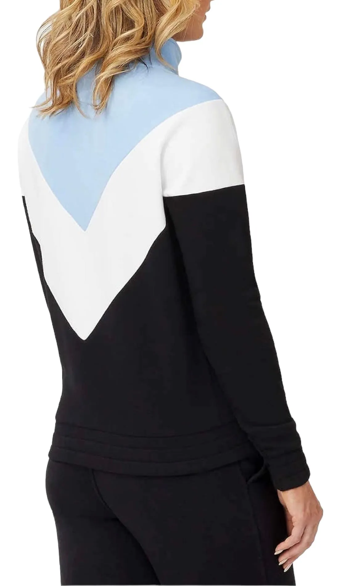 Fila Women's Ekanta 1/4 Zip: Black, Pale Blue, White XXL