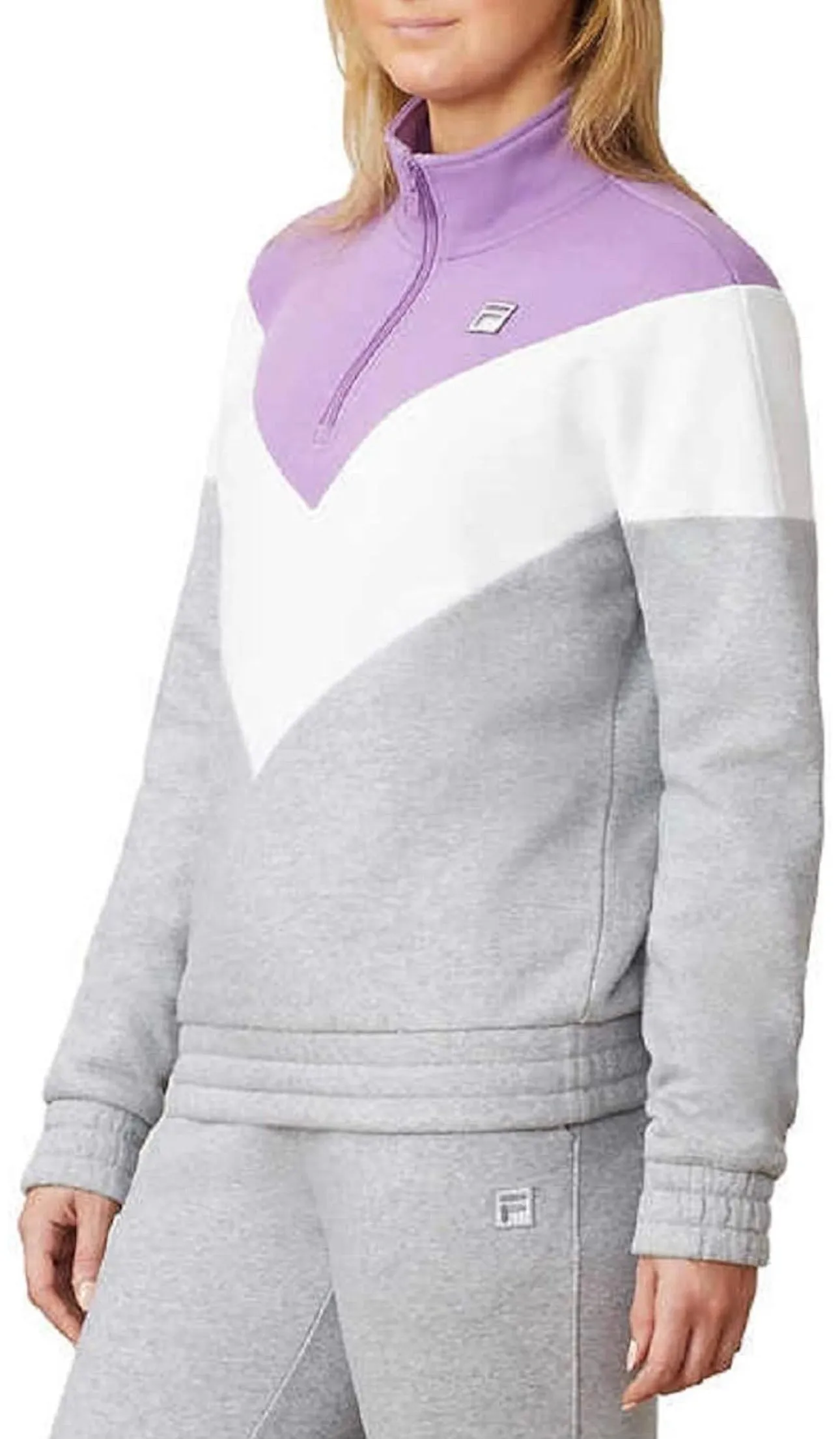 Fila Women's Ekanta 1/4 Zip: Grey, Lavender, White XS