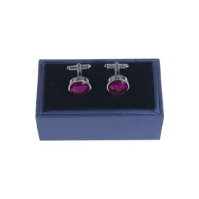 Fuschia Crystal Cufflinks