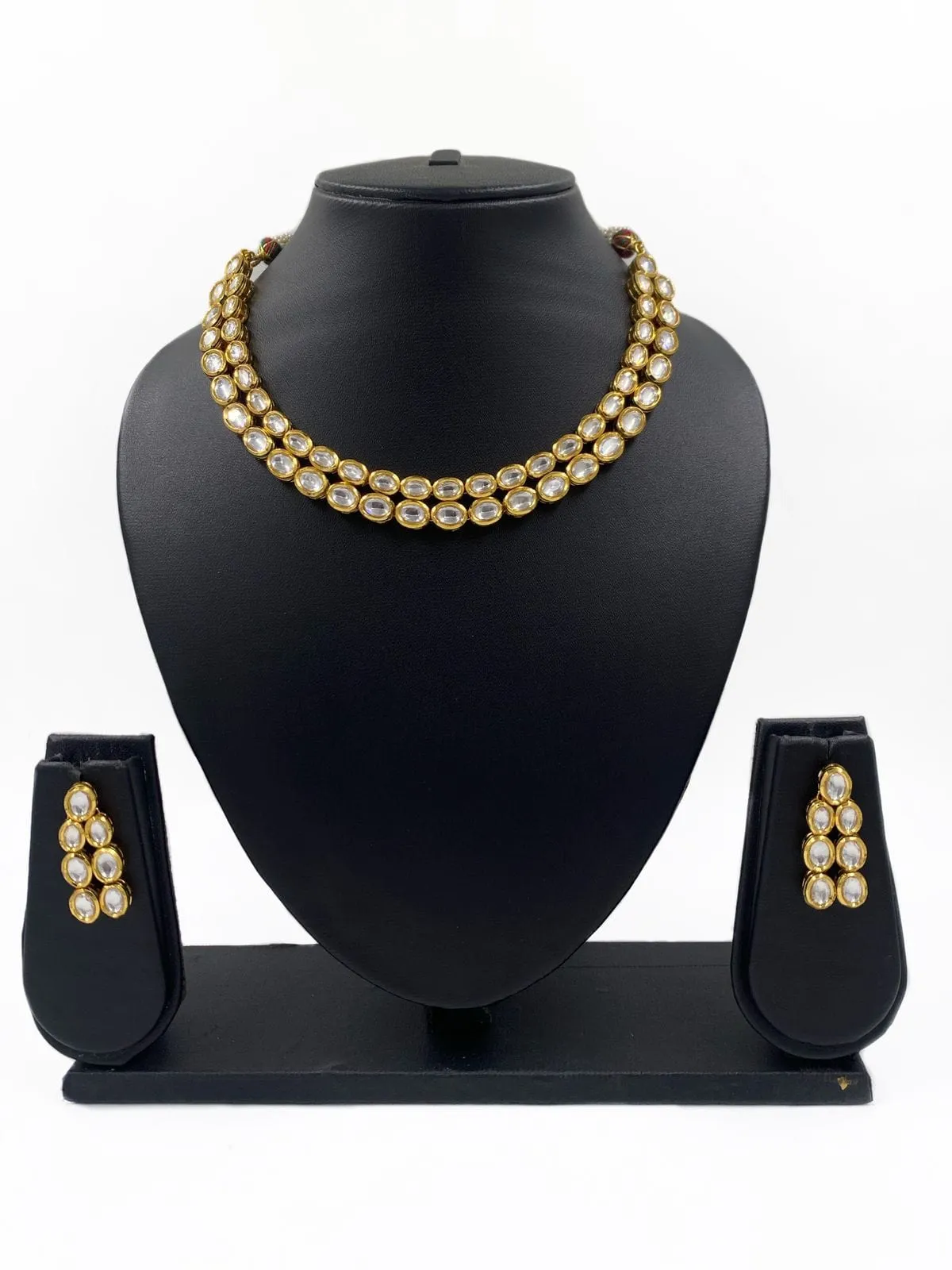 Gold Plated High Quality Vilandi Kundan Necklace Set By Gehna Shop