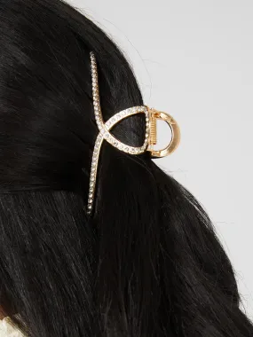 Gold Rhinestone Claw Clip