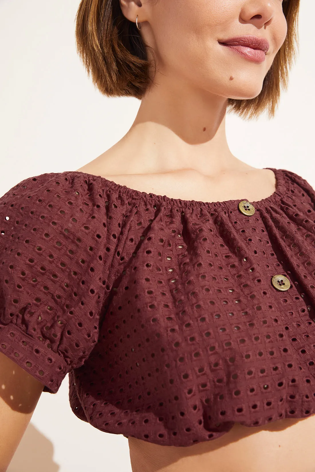 Harper Cotton Eyelet Beach Top