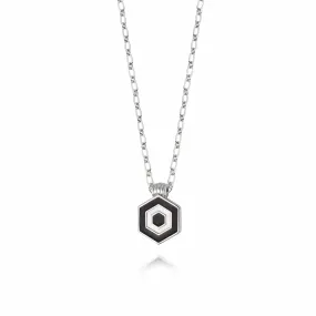 Hexagon Palm Necklace Sterling Silver