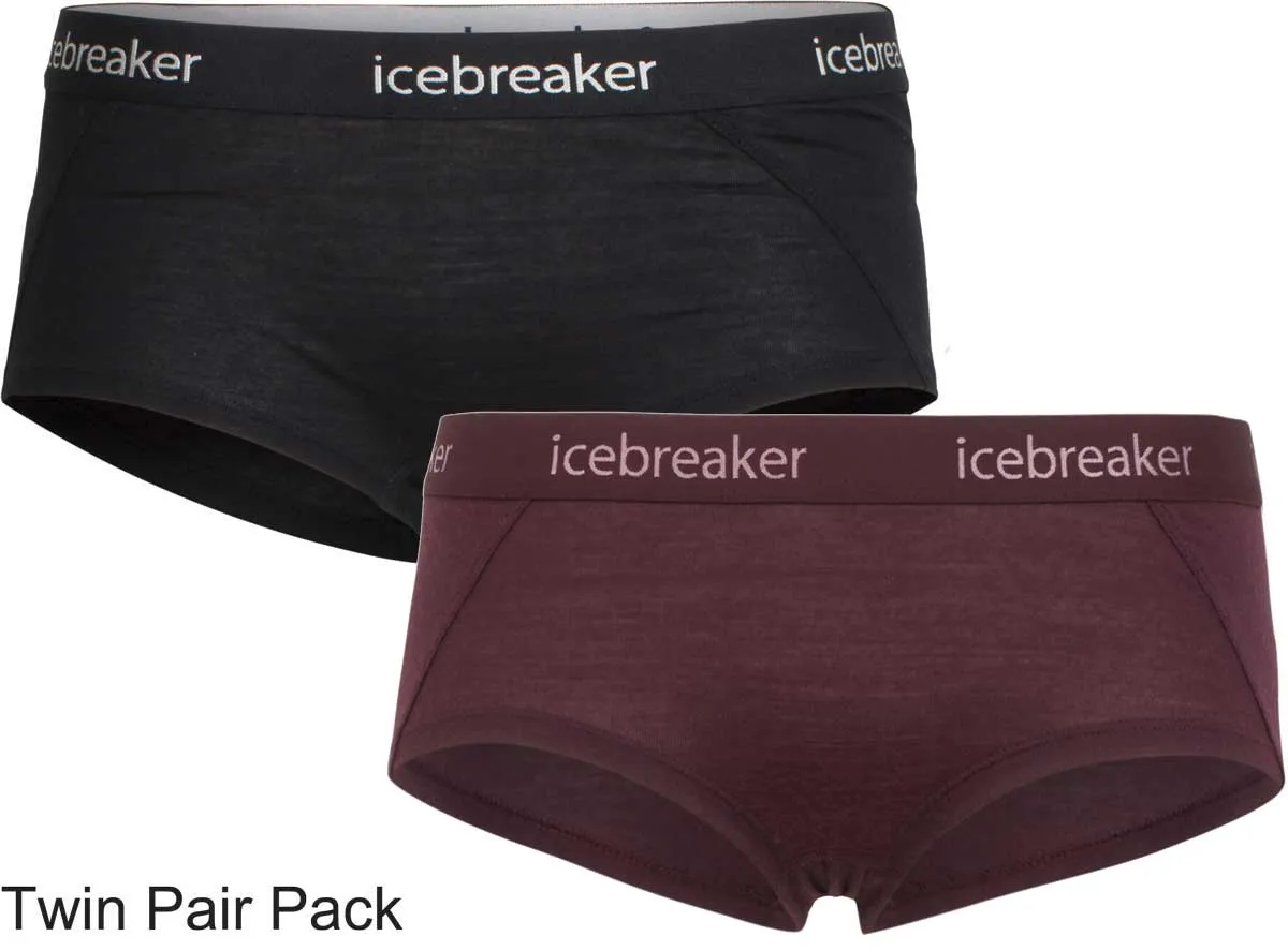 Icebreaker Women's Merino Sprite Boy Shorts TWIN PACK