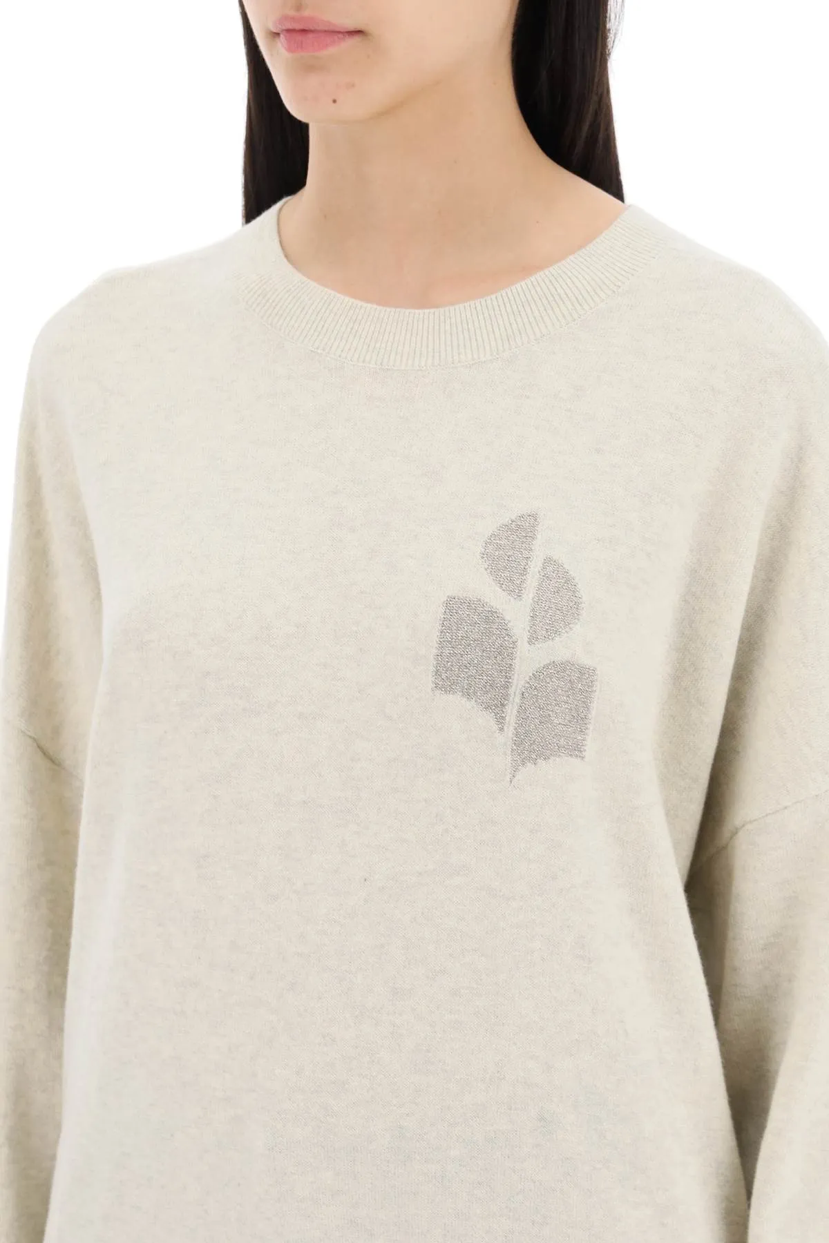 ISABEL MARANT ETOILE marisans sweater with lurex logo intarsia