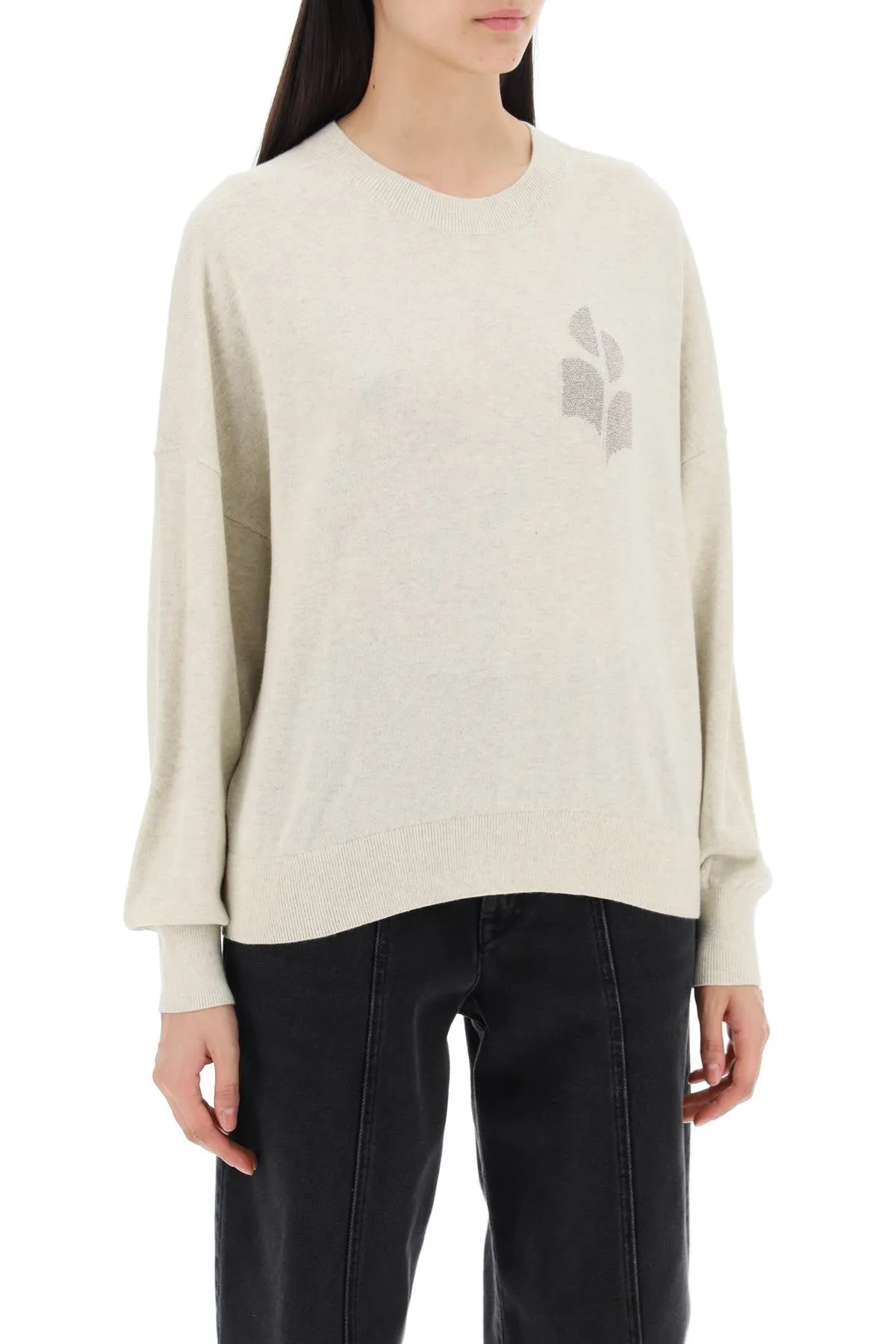 ISABEL MARANT ETOILE marisans sweater with lurex logo intarsia