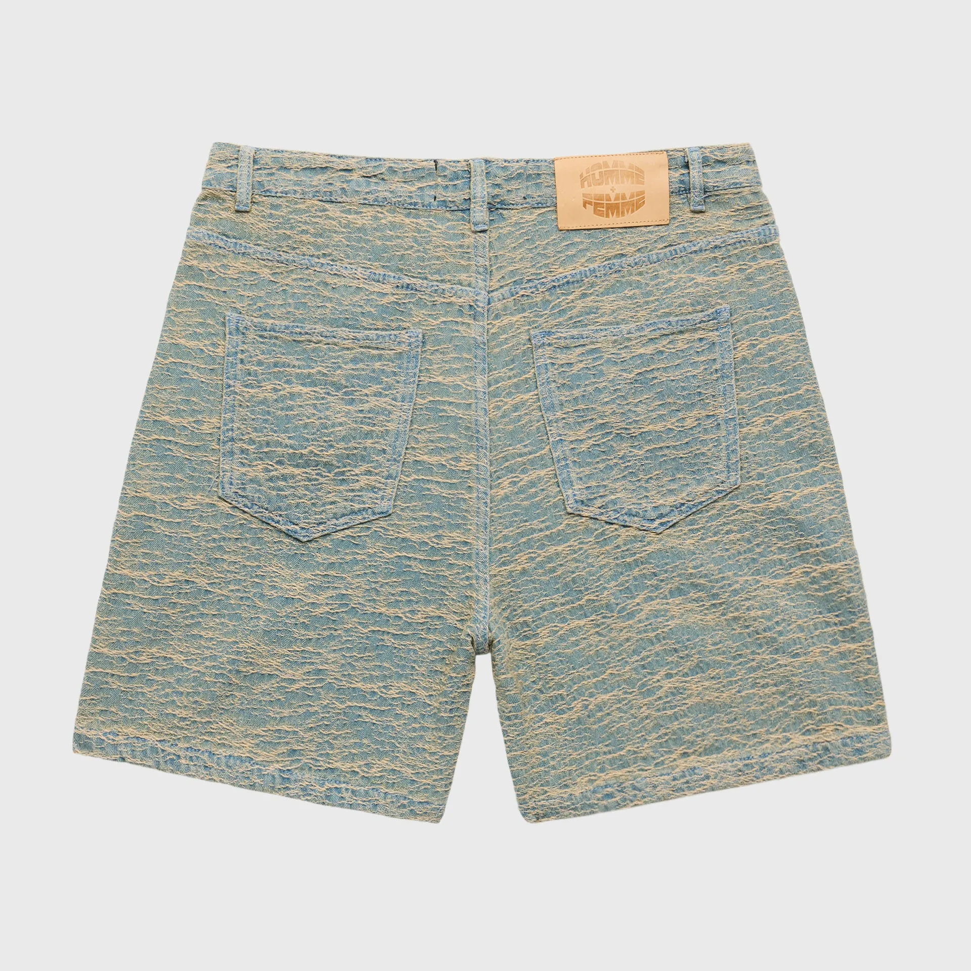 Jaquard Denim Shorts Green