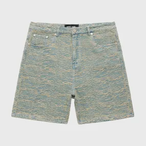 Jaquard Denim Shorts Green