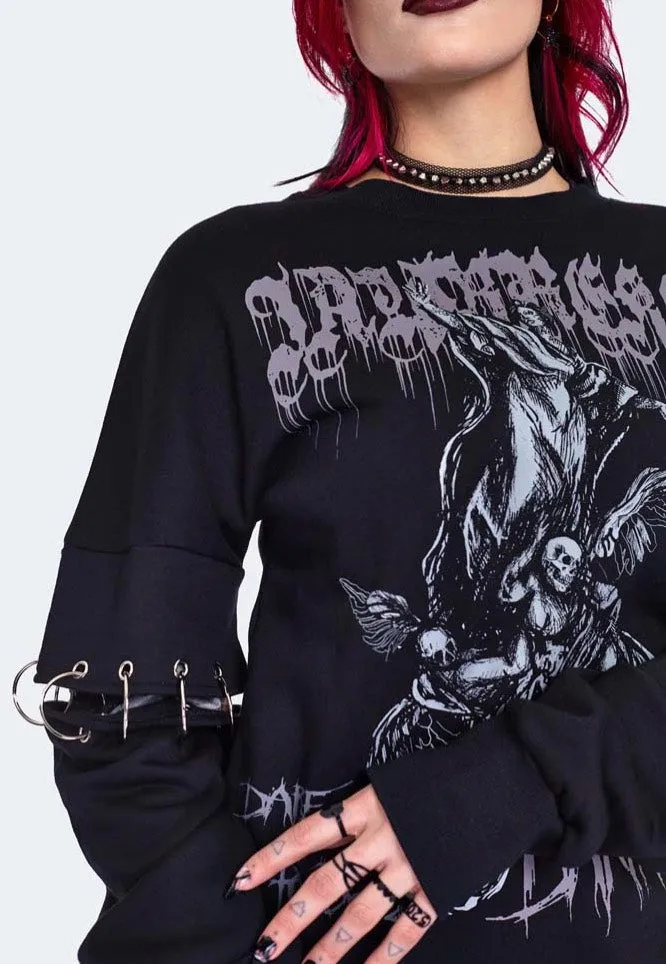 Jawbreaker - Oversized Printed Black - Sweater