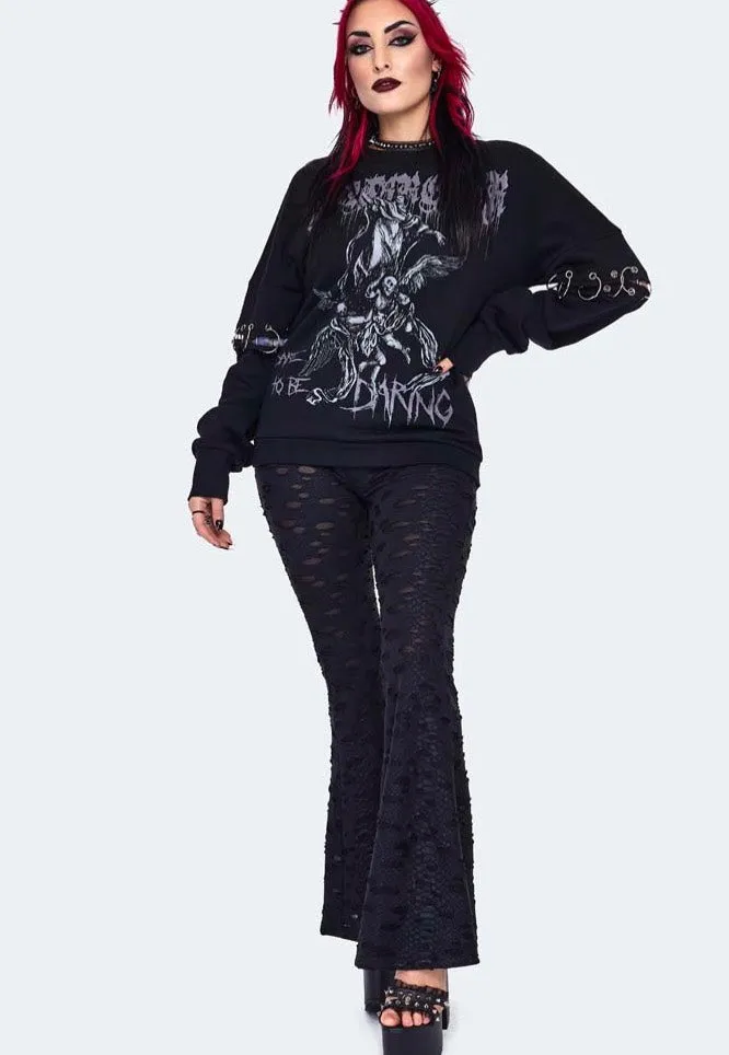 Jawbreaker - Oversized Printed Black - Sweater