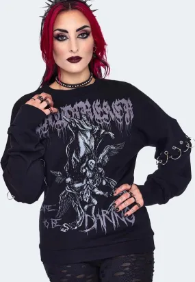 Jawbreaker - Oversized Printed Black - Sweater