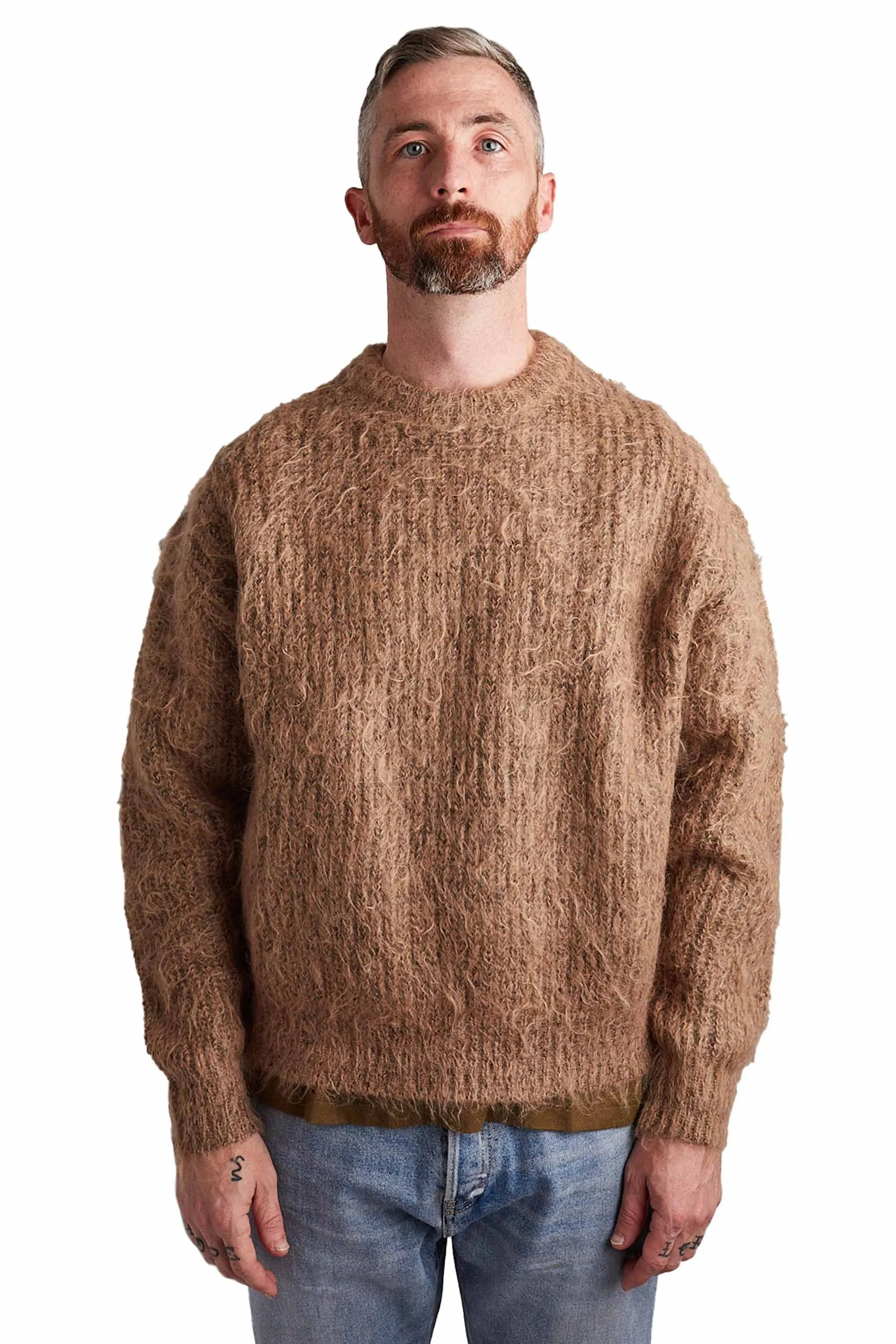 John Elliott Wool Mohair Sweater 'Camel'