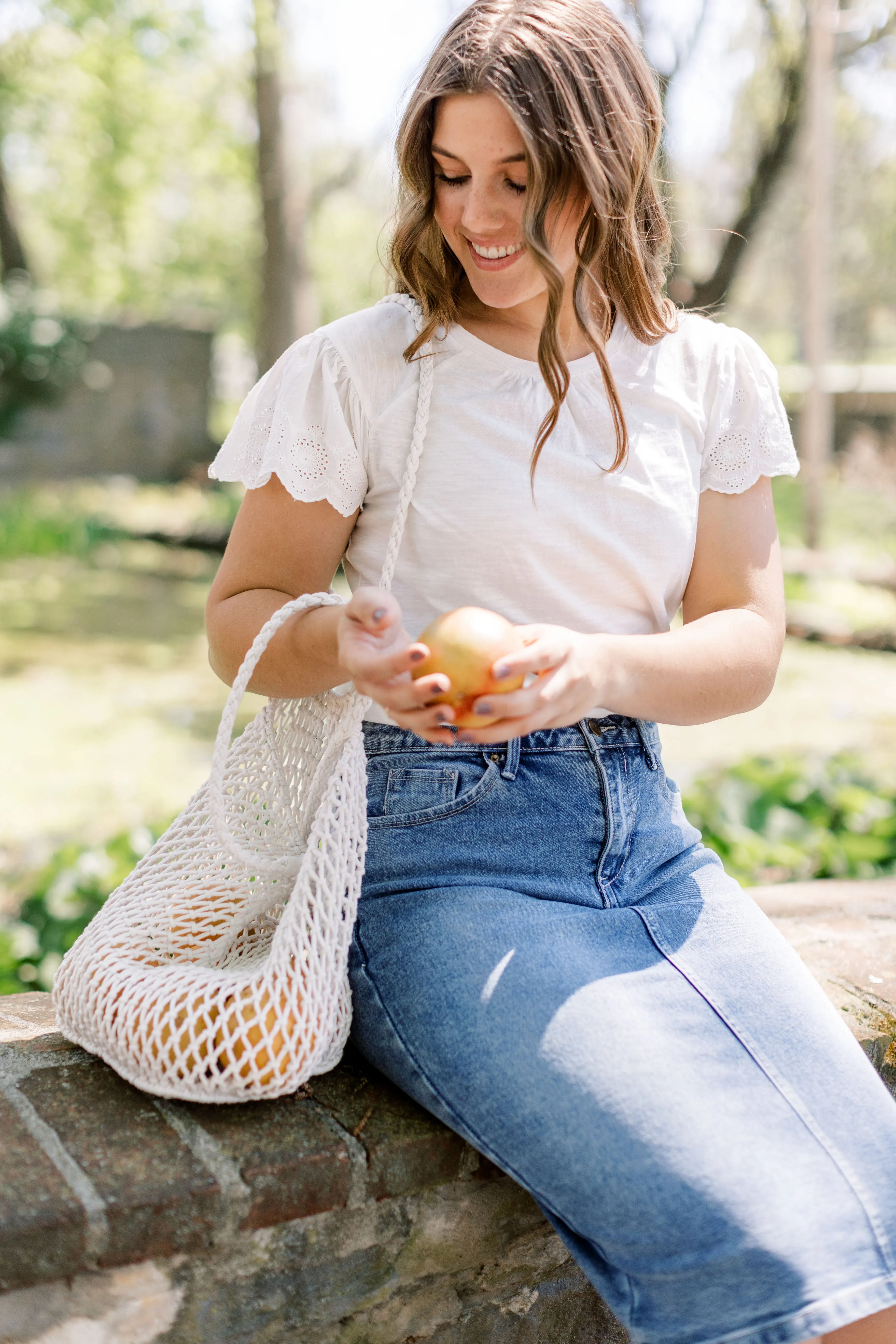 'Jolene' Eyelet Sleeve Cotton Top FINAL SALE