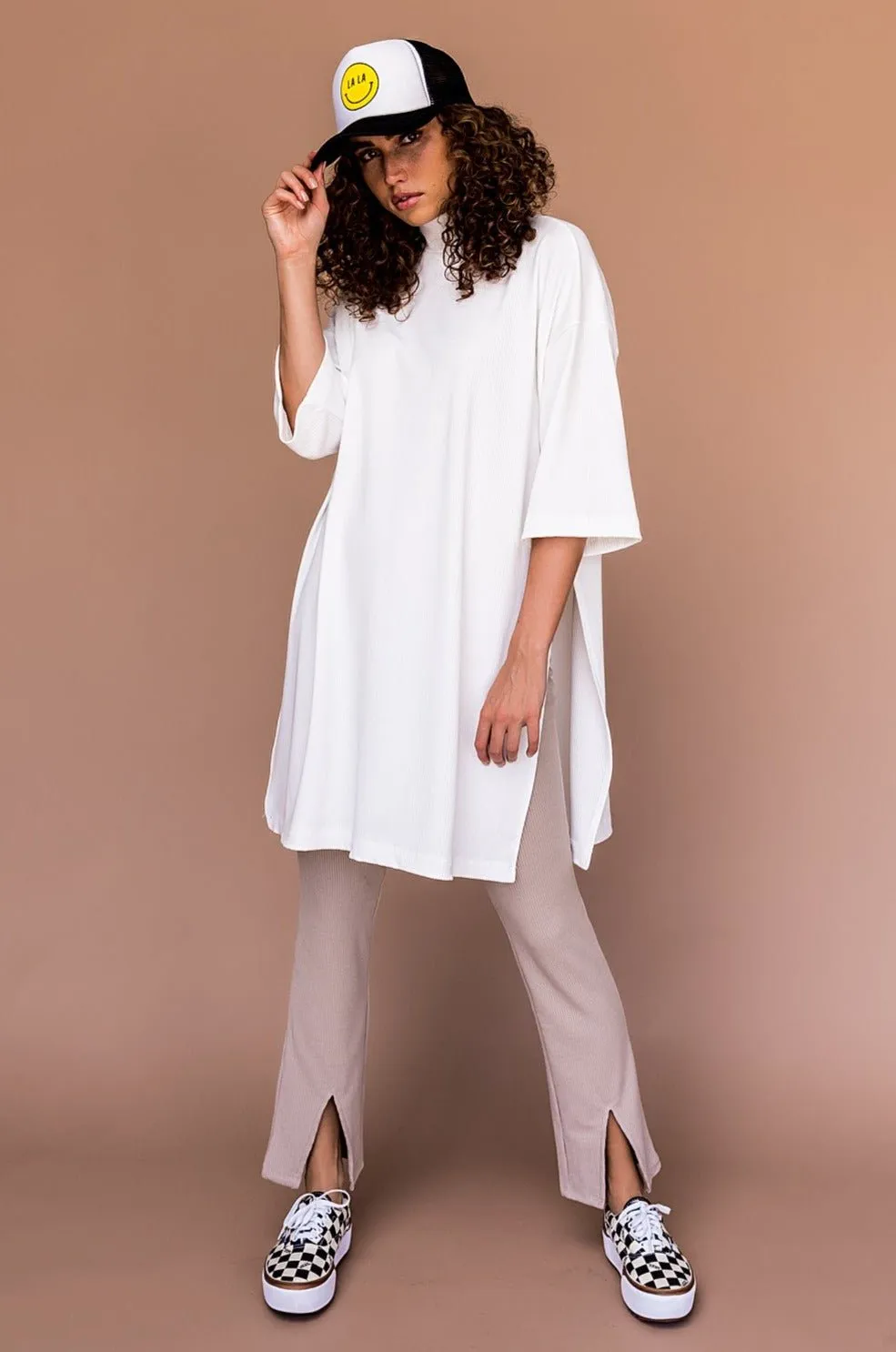 Lala Icon Mock Neck Top in White