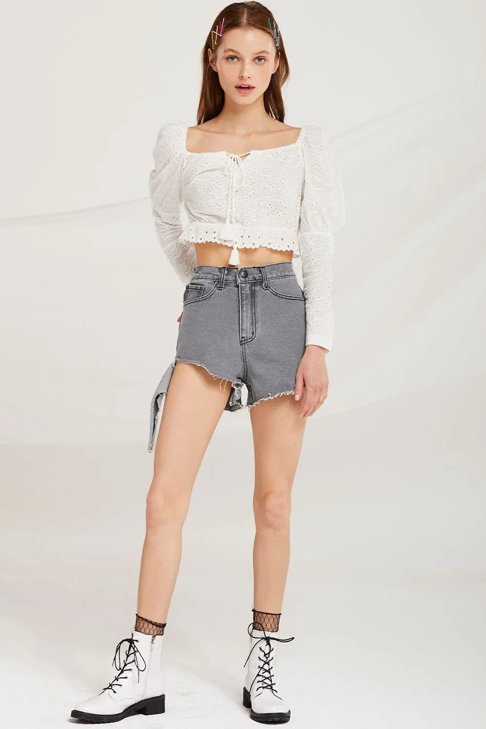 Landry Eyelet Lace Crop Top