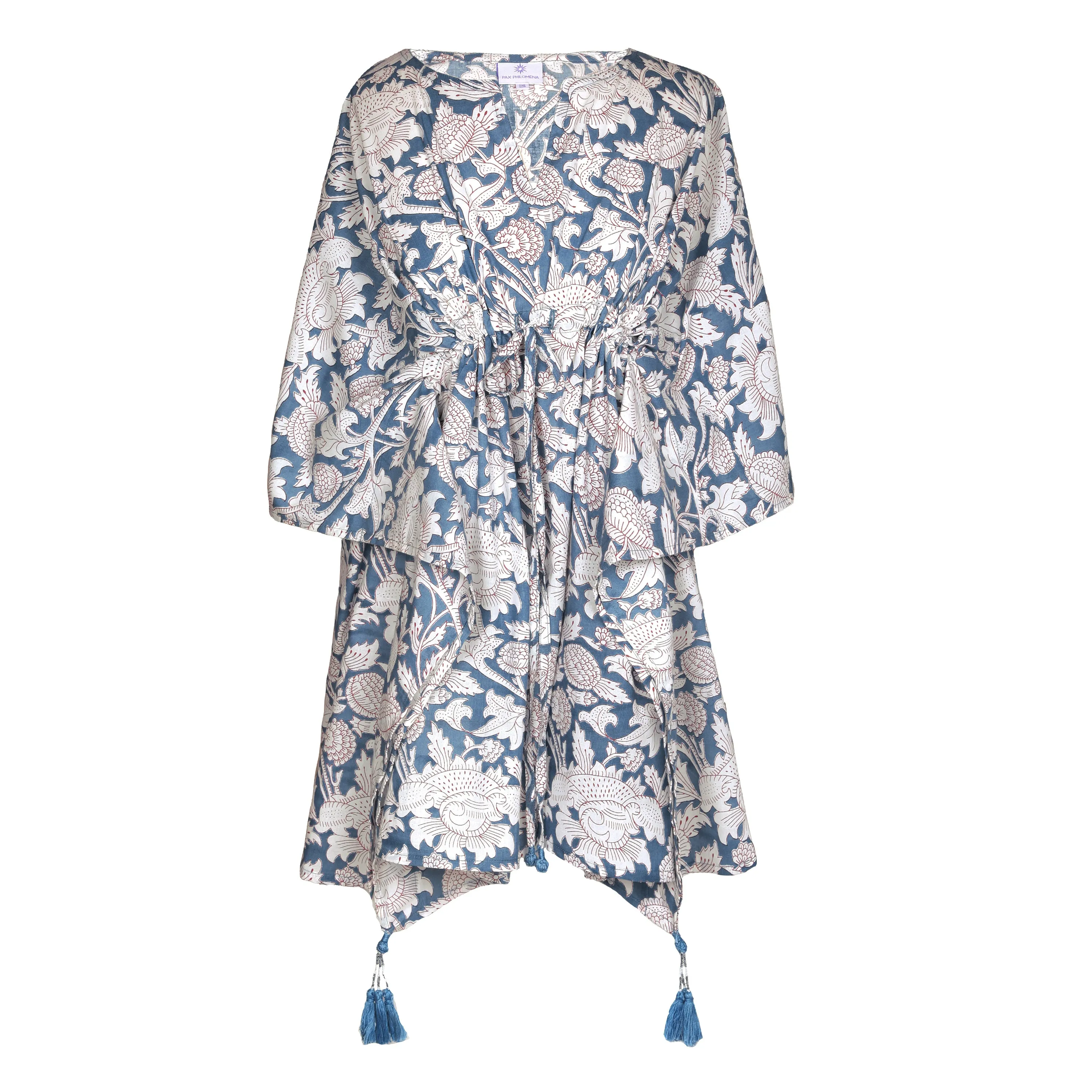 Laura Pewter Floral Short Kaftan