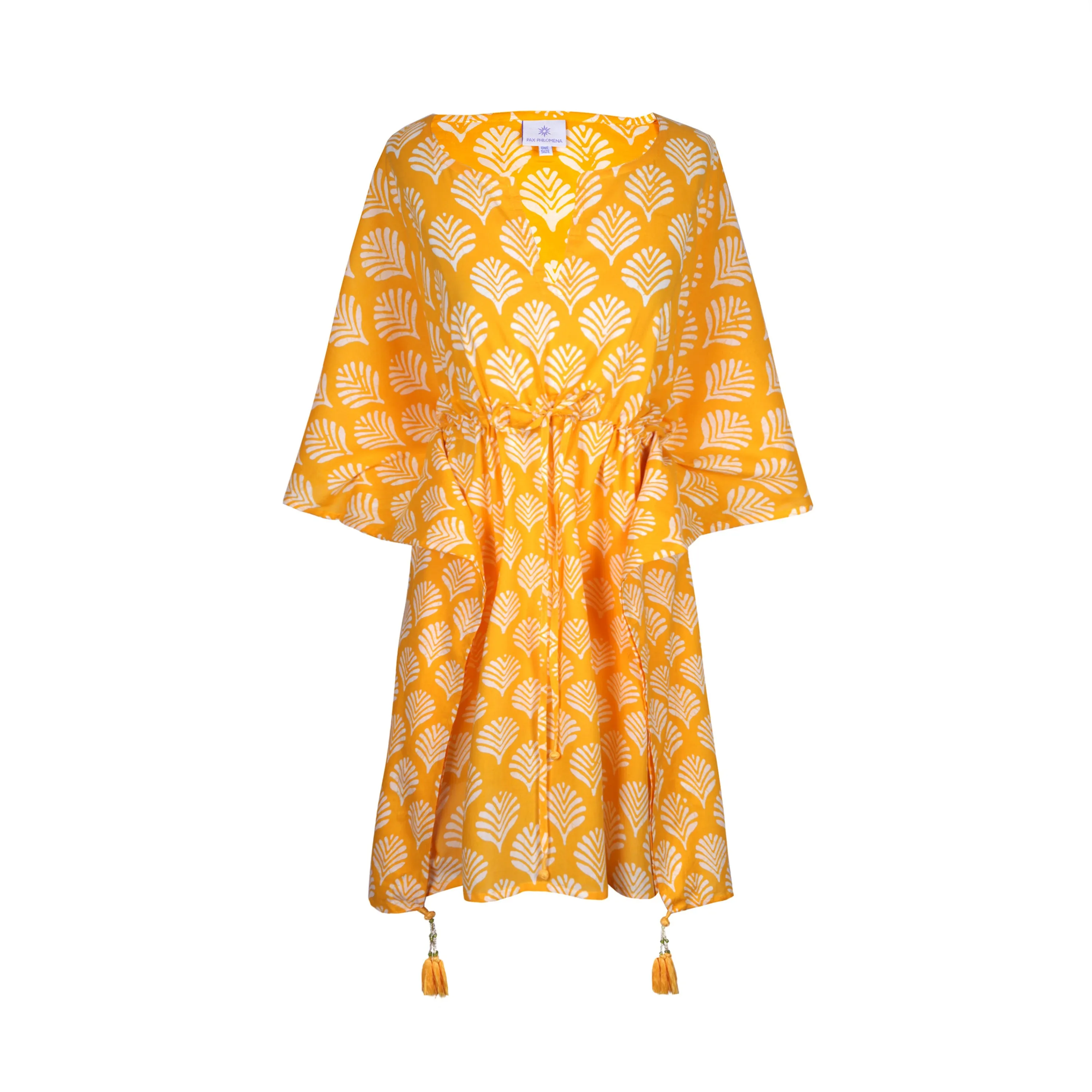 Limoncello Yellow Cotton Short Kaftan