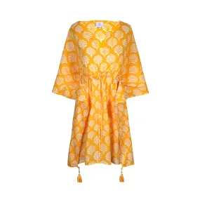 Limoncello Yellow Cotton Short Kaftan