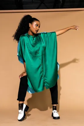 Live a Little Oversized Top in Emerald   Sky