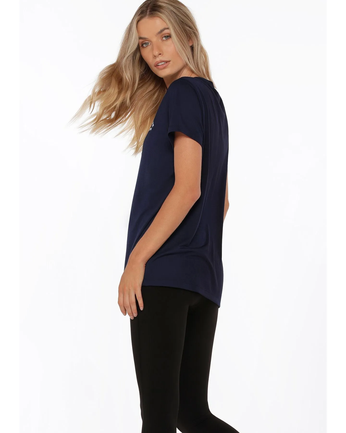 Lorna Jane Lotus T Shirt - French Navy