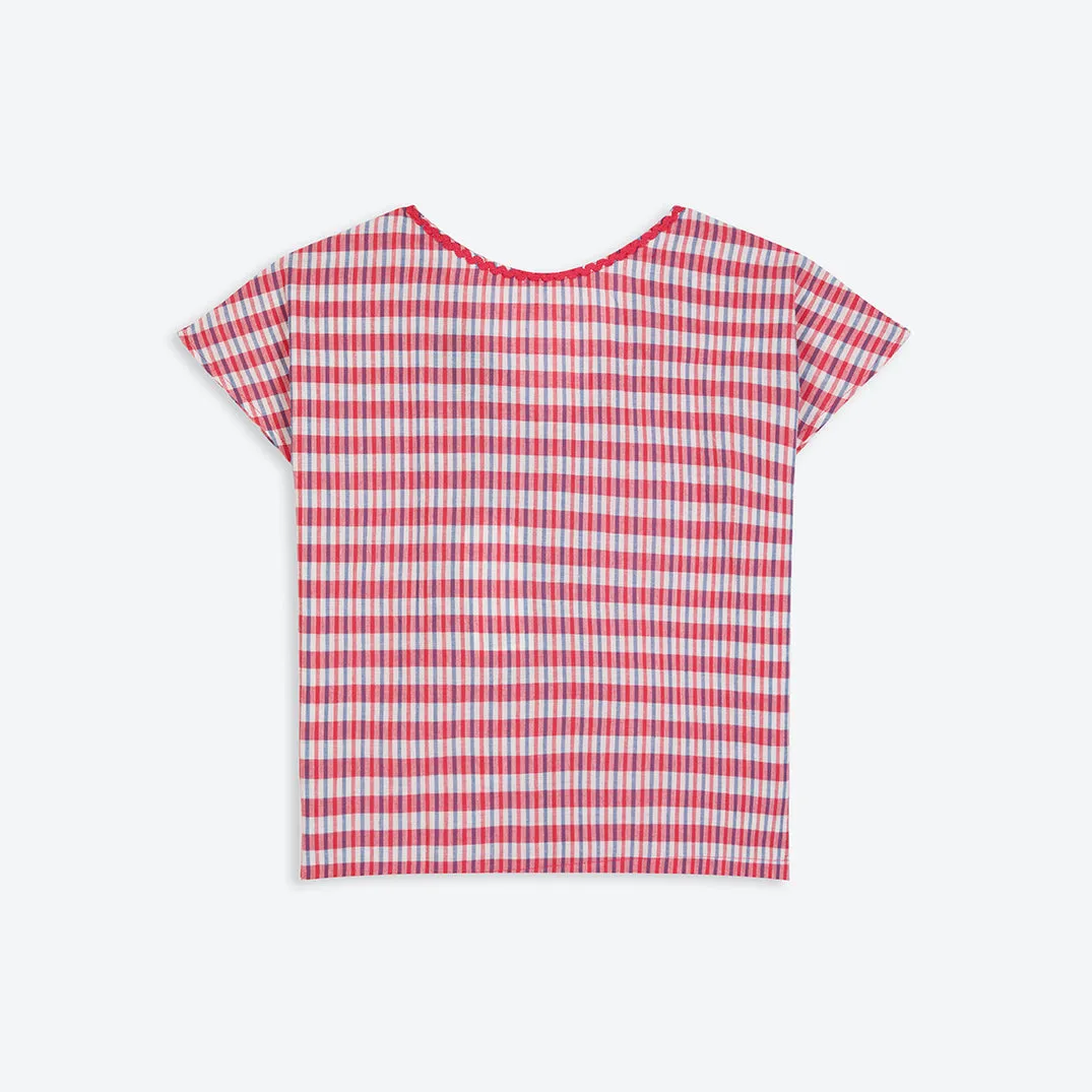 Lowie Red & Blue Check Reversible Top