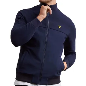 Lyle And Scott Zip Through Jersey Funnel Neck Sweatshirt - Navy