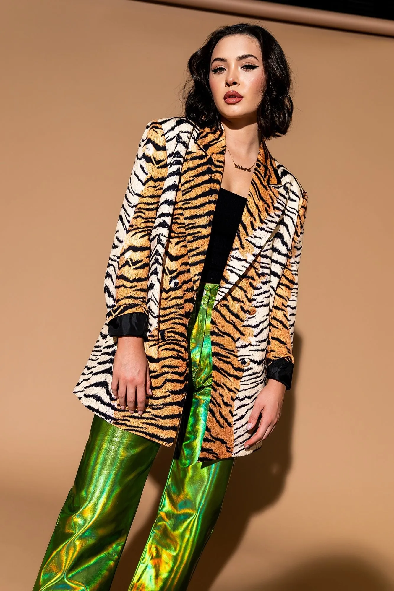 Make Me Wanna Lala Boyfriend Blazer in Tigress