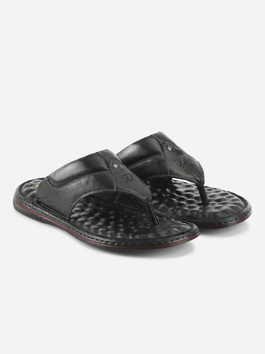 Men's Black 56 Air Pocket Footbed Thong Sandal (ID4164)