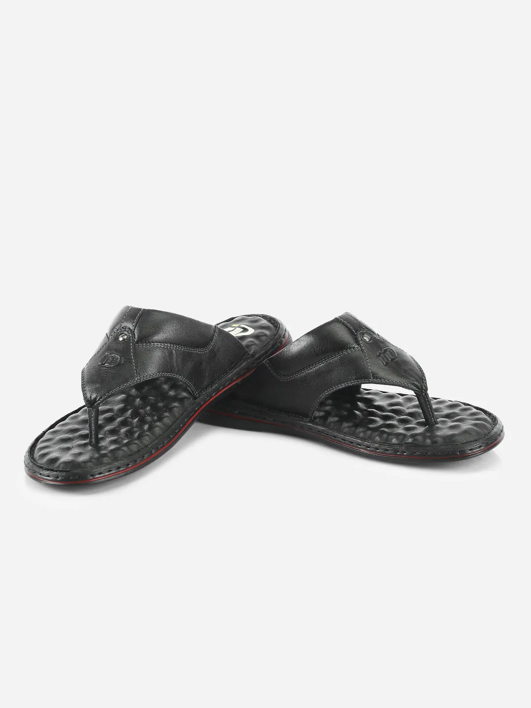 Men's Black 56 Air Pocket Footbed Thong Sandal (ID4164)