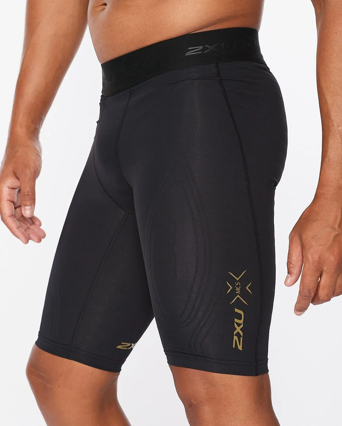 Men's Force Compression Shorts - Black Gold