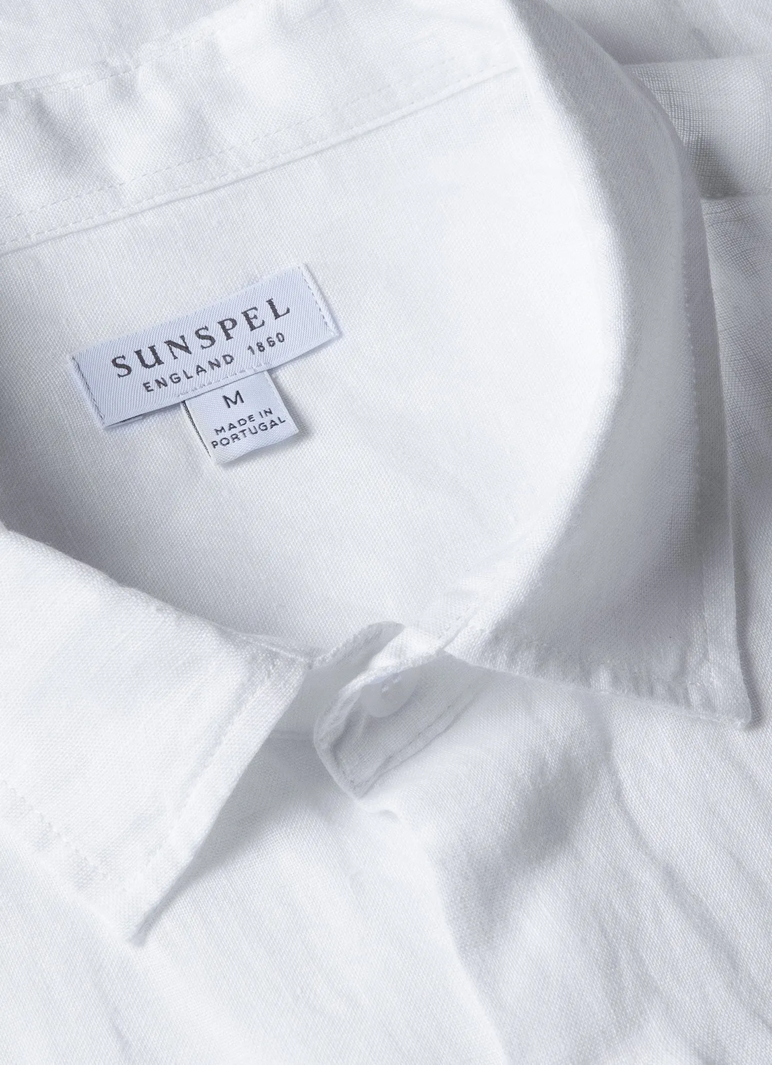 Men's Short Sleeve Linen Shirt in White