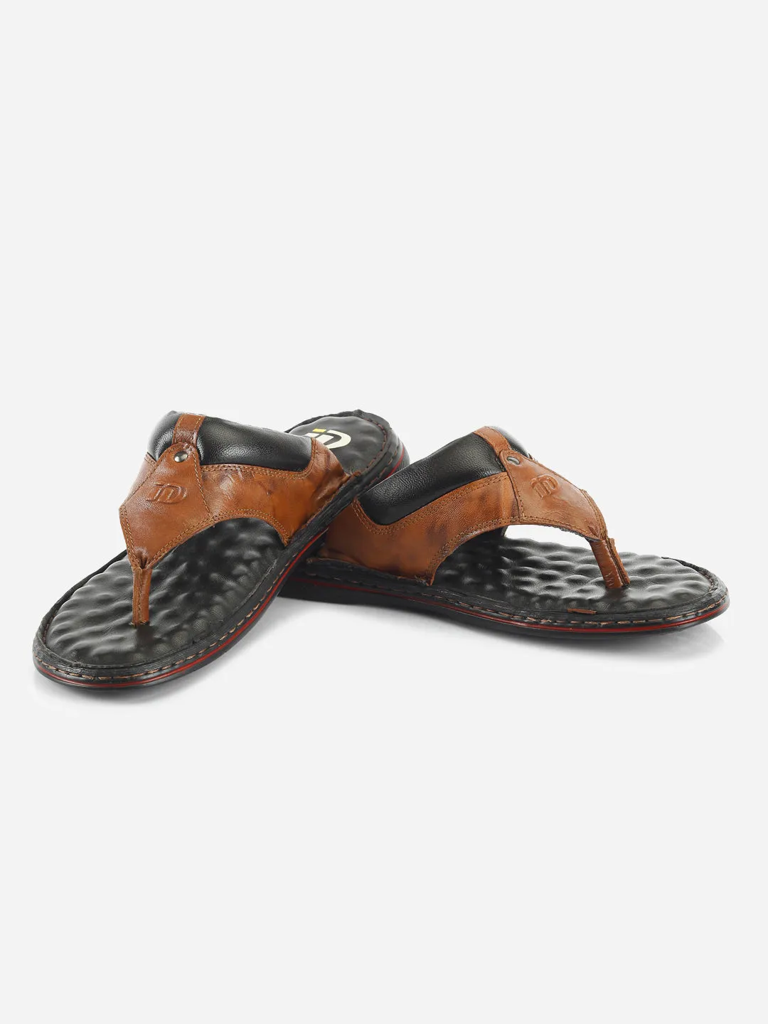 Men's Tan 56 Air Pocket Footbed Thong Sandal (ID4164)