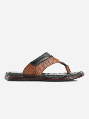 Men's Tan 56 Air Pocket Footbed Thong Sandal (ID4164)