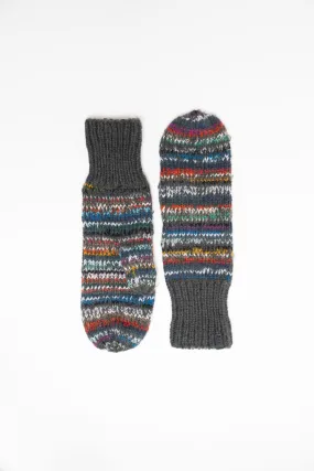 Merino Handknit Zero Waste Mittens in Multi Colour