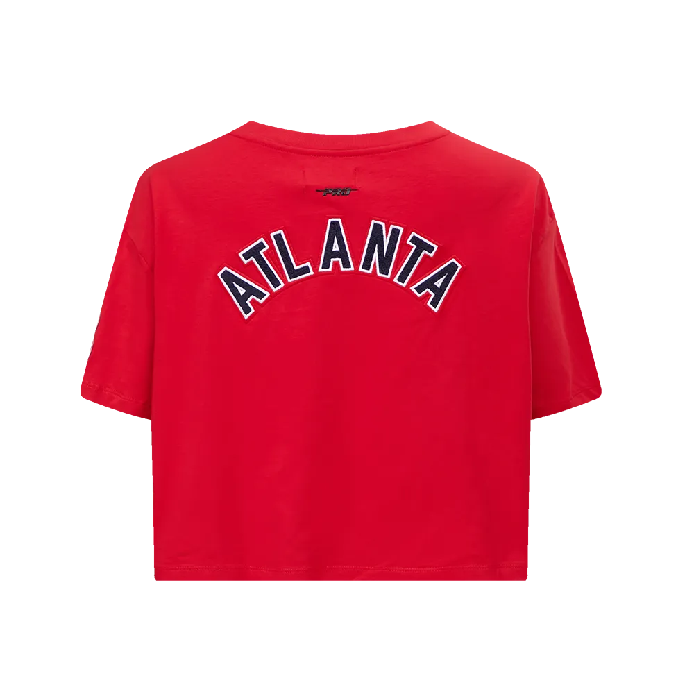 MLB ATLANTA BRAVES CLASSIC WOMEN'S BOXY TEE (RED)