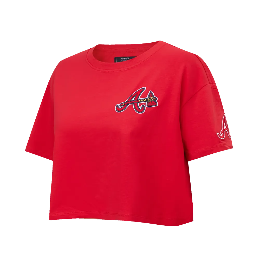 MLB ATLANTA BRAVES CLASSIC WOMEN'S BOXY TEE (RED)