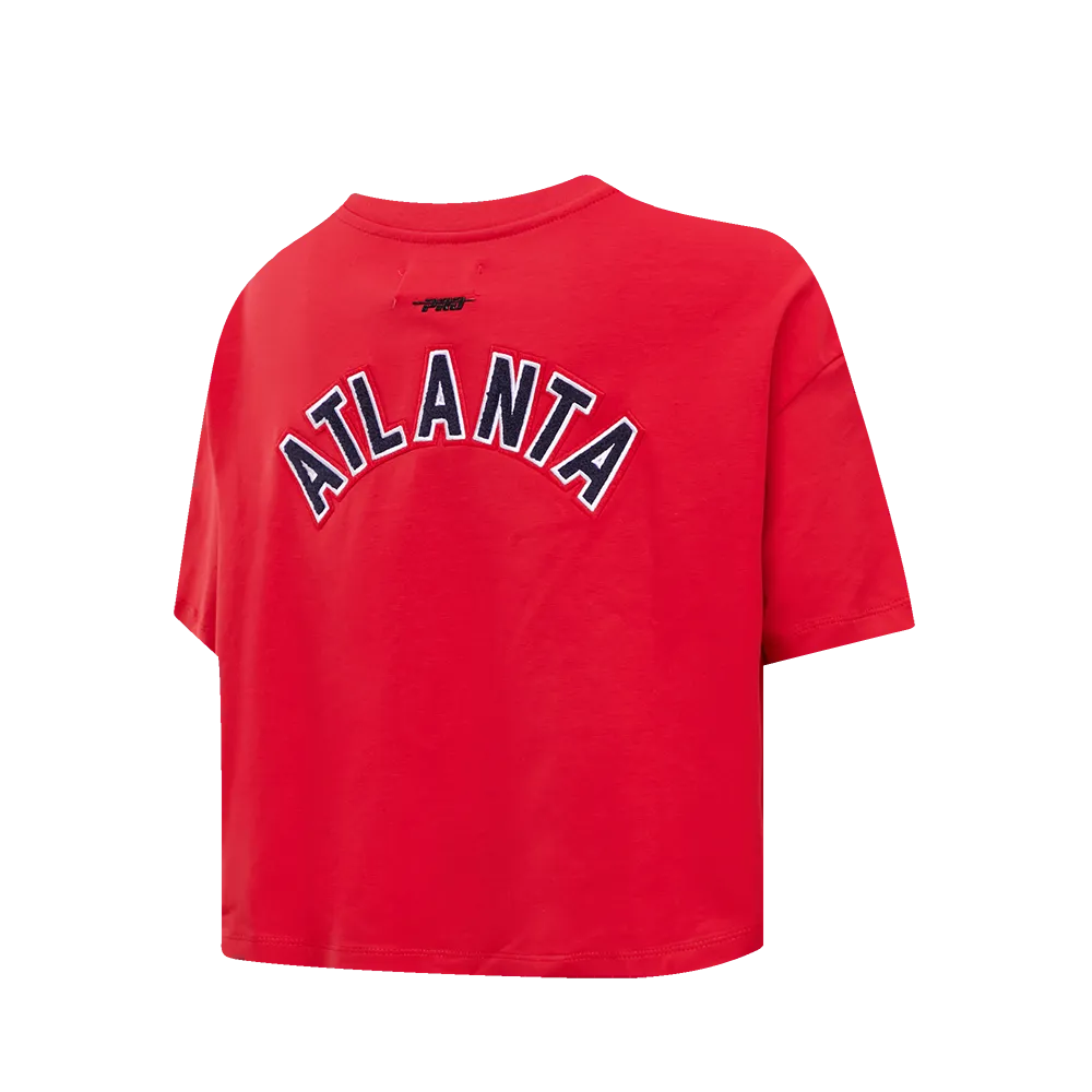 MLB ATLANTA BRAVES CLASSIC WOMEN'S BOXY TEE (RED)