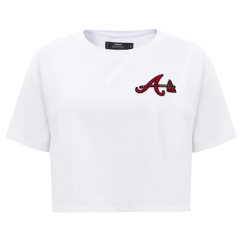 MLB ATLANTA BRAVES CLASSIC WOMEN'S BOXY TEE (WHITE)