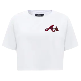 MLB ATLANTA BRAVES CLASSIC WOMEN'S BOXY TEE (WHITE)