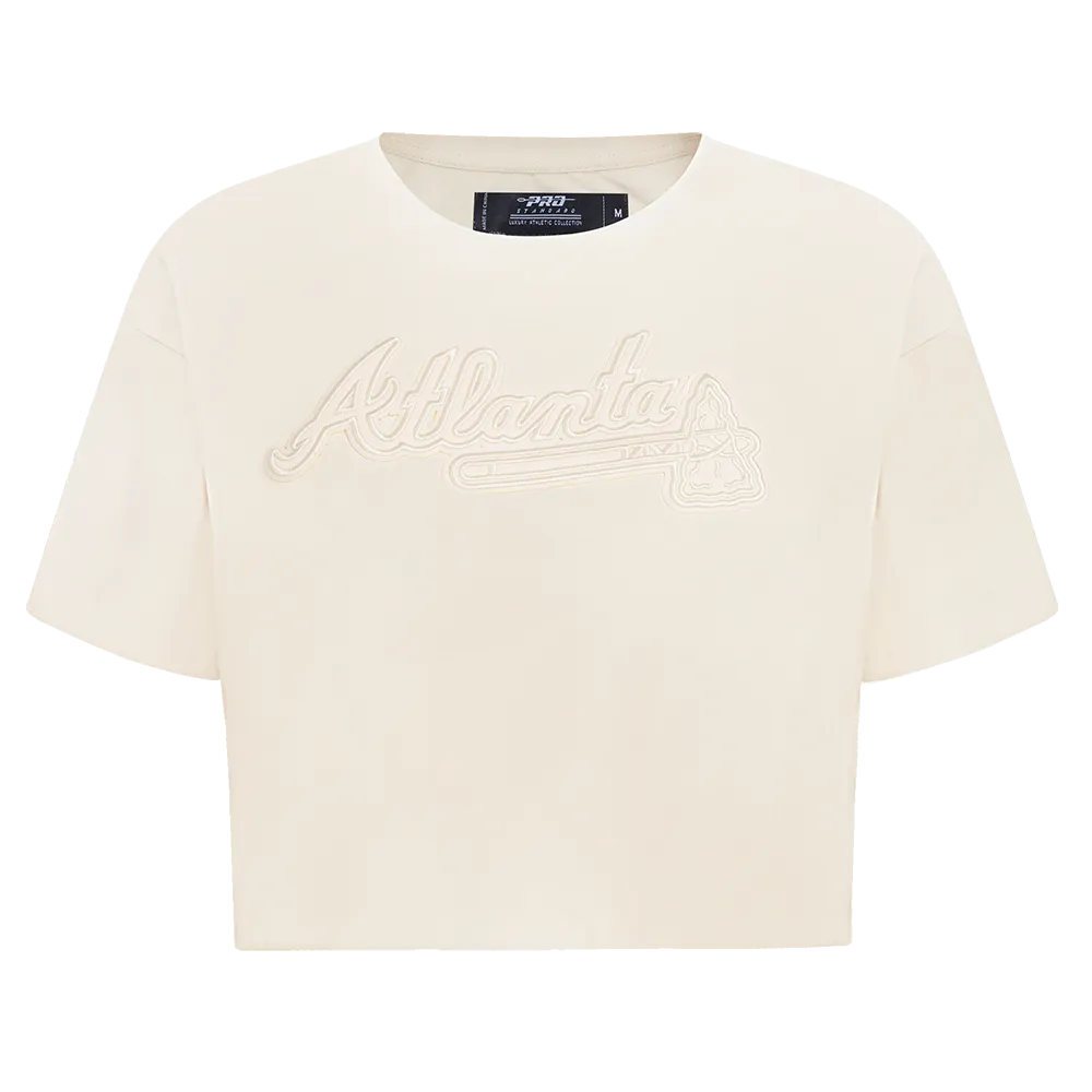 MLB ATLANTA BRAVES NEUTRAL WOMEN'S BOXY TEE (EGGSHELL)