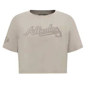 MLB ATLANTA BRAVES NEUTRAL WOMEN'S BOXY TEE (TAUPE)