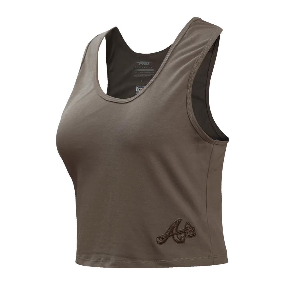 MLB ATLANTA BRAVES NEUTRAL WOMEN'S FITTED RACERBACK (DARK TAUPE)