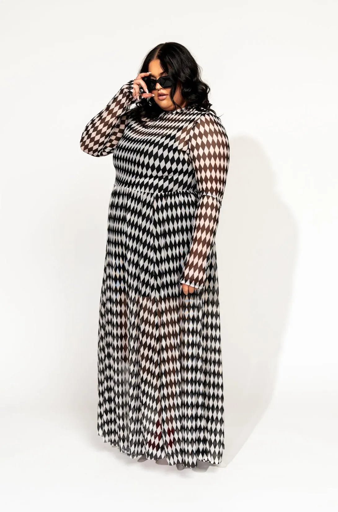 More You Mesh Maxi Dress in Harlequin