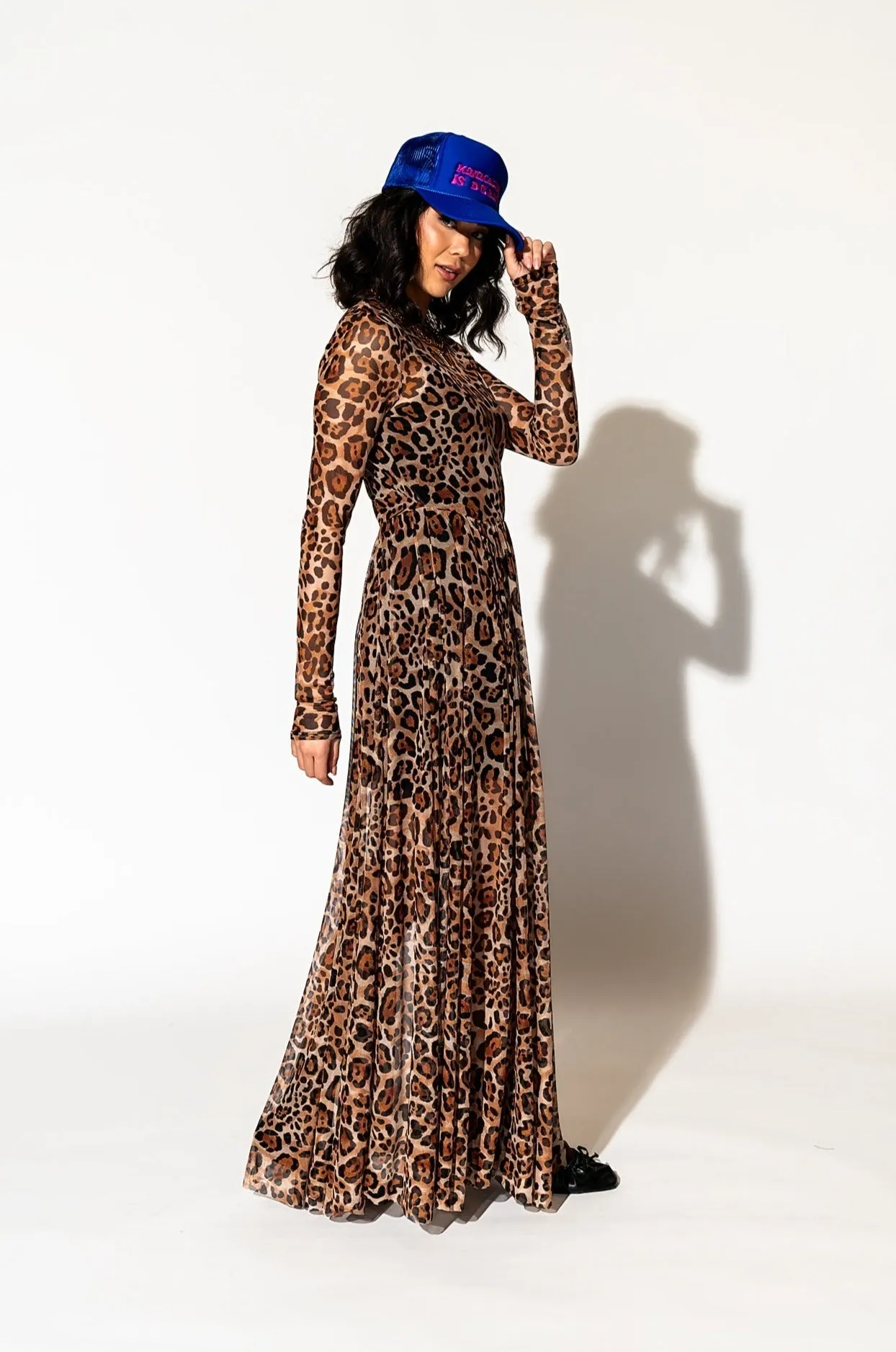 More You Mesh Maxi Dress in Macro Leopard