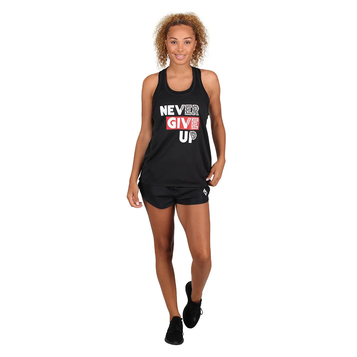 'Never Give Up' Mesh Racerback Vest