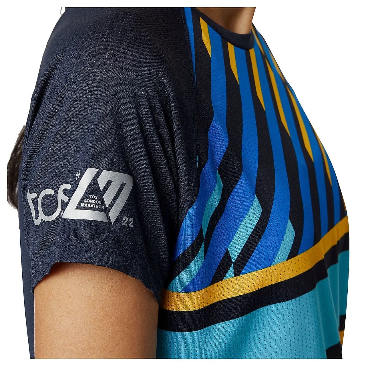 New Balance London Edition Printed Impact Run Short Sleeve (Women's) - Navy