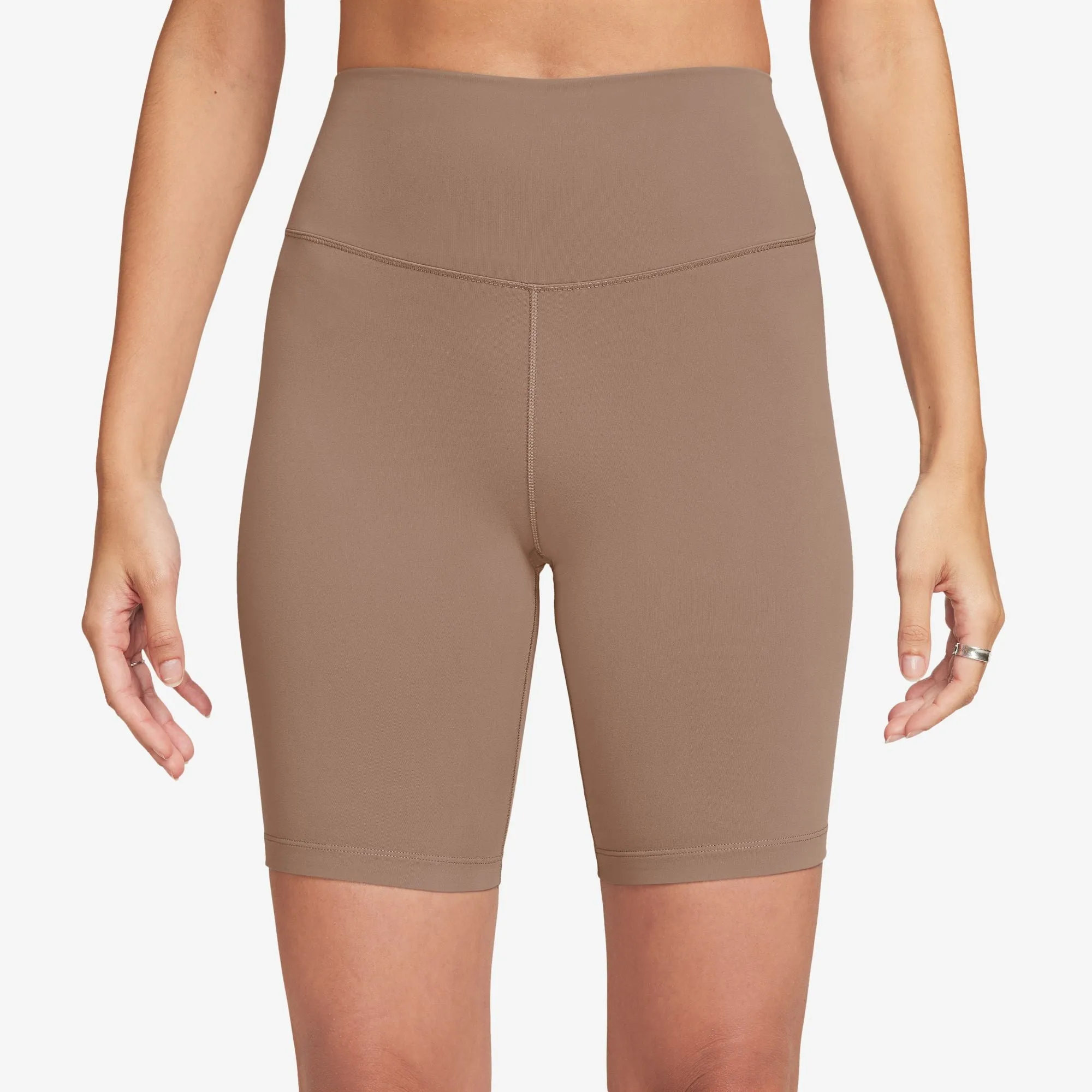 Nike Women's High-Waisted 8 Inch Biker Shorts Desert Dust / Black