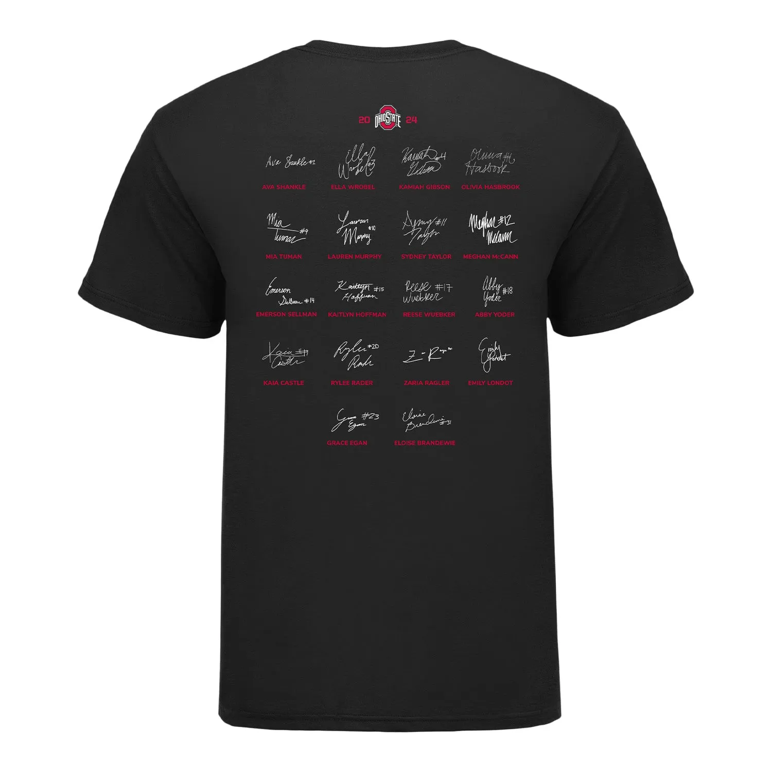 Ohio State Buckeyes 2024-2025 Women's Volleyball Team Signature T-Shirt