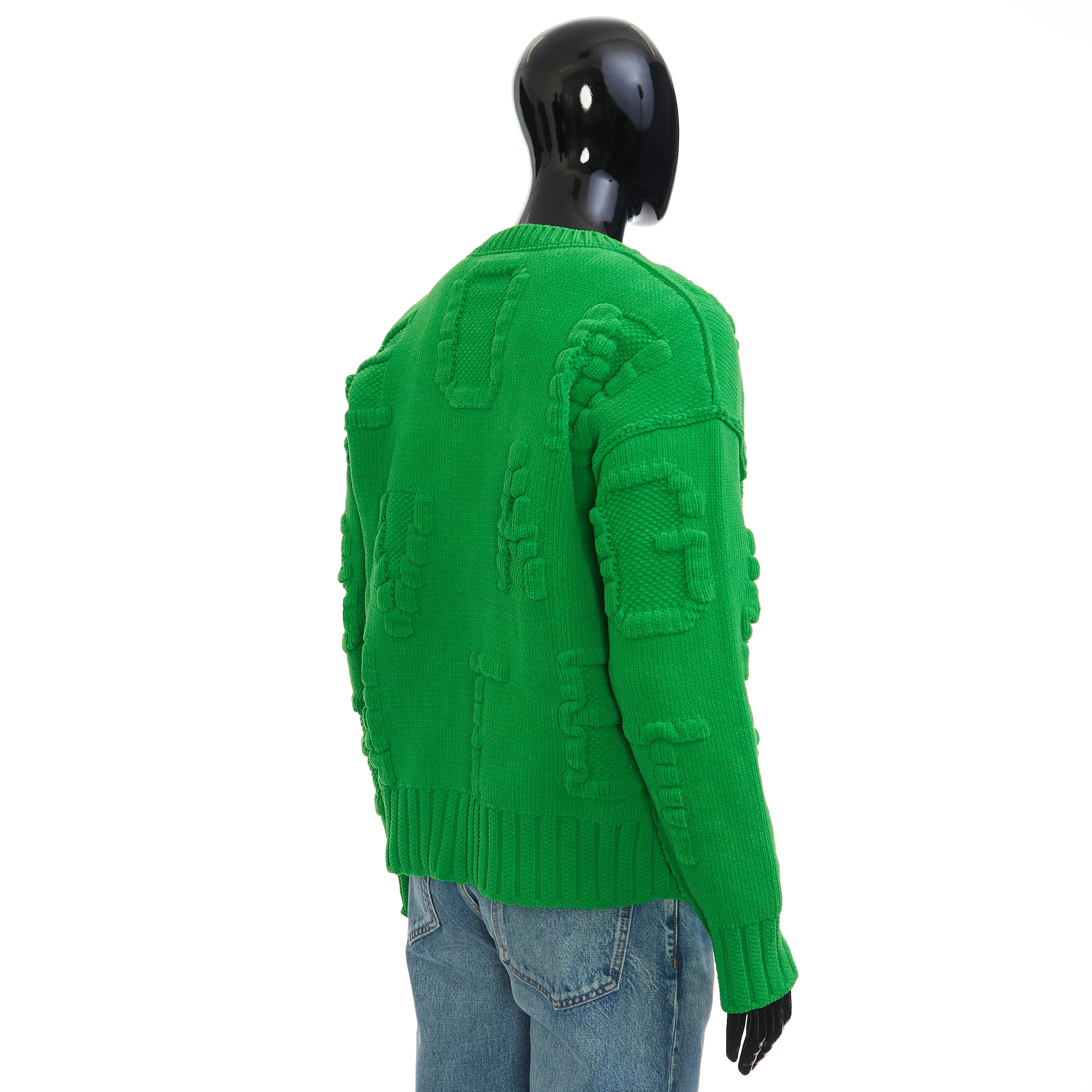 Parakeet Green Alphabet Chenille Sweater