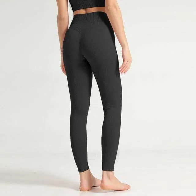 Pastel High Waist Ribbed Seamless Leggings